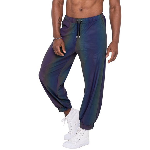 Reflective Joggers with Drawstring Elastic Waist Unisex - Picture 7 of 14
